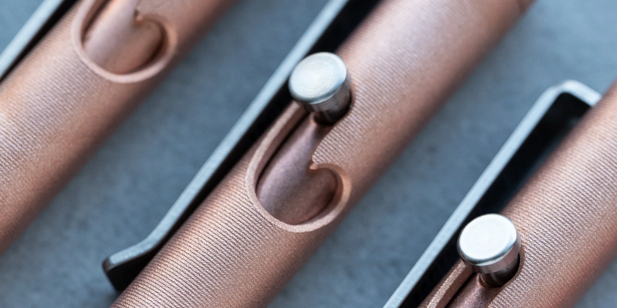 Bead Blasted Copper Bolt Action Pen - Image 2