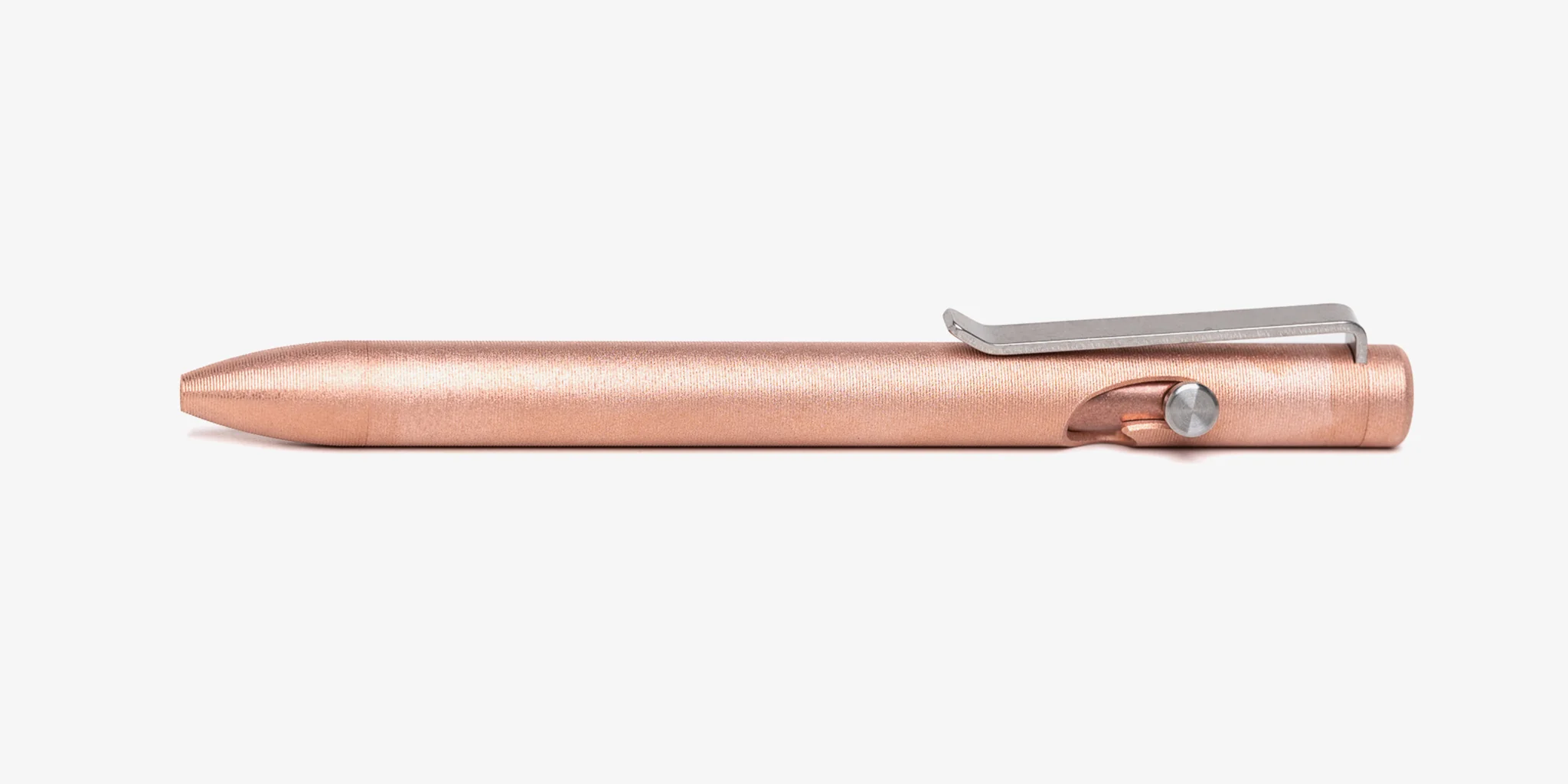 Bead Blasted Copper Bolt Action Pen - Image 3