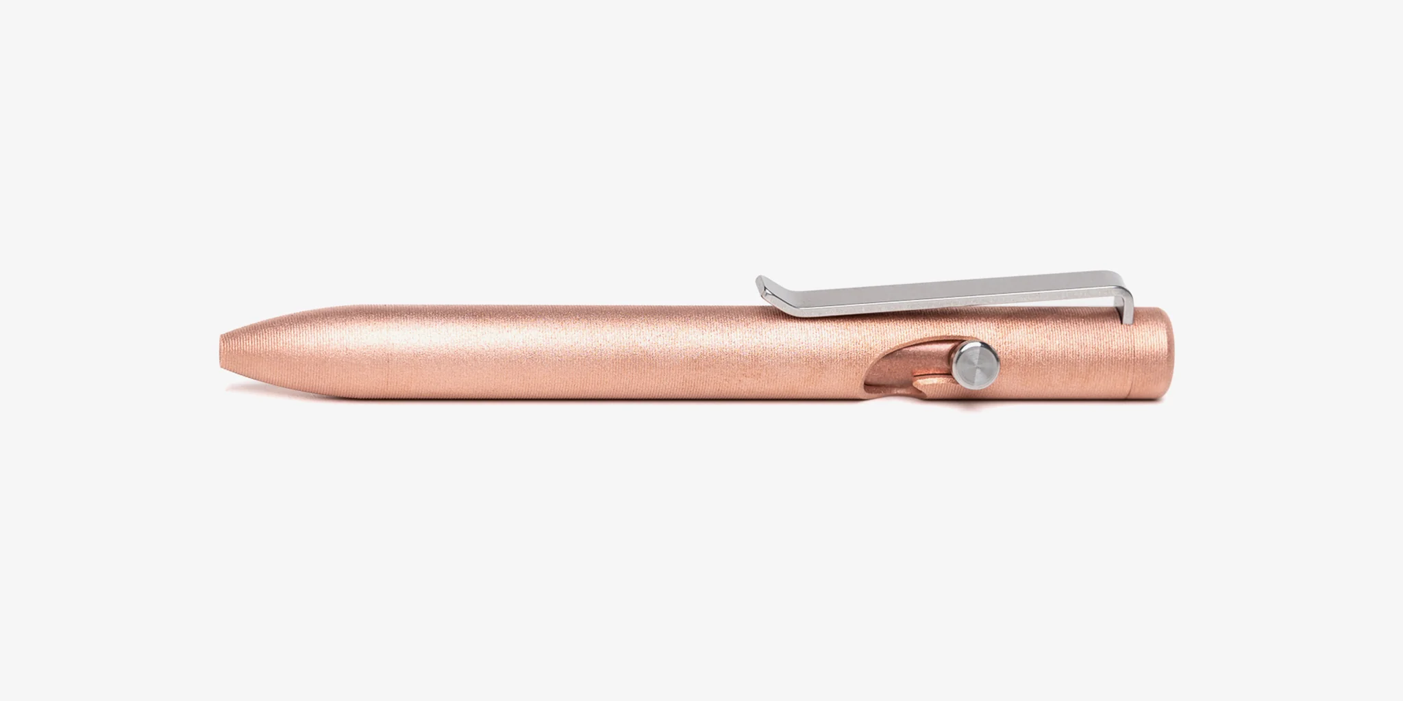Bead Blasted Copper Bolt Action Pen - Image 4