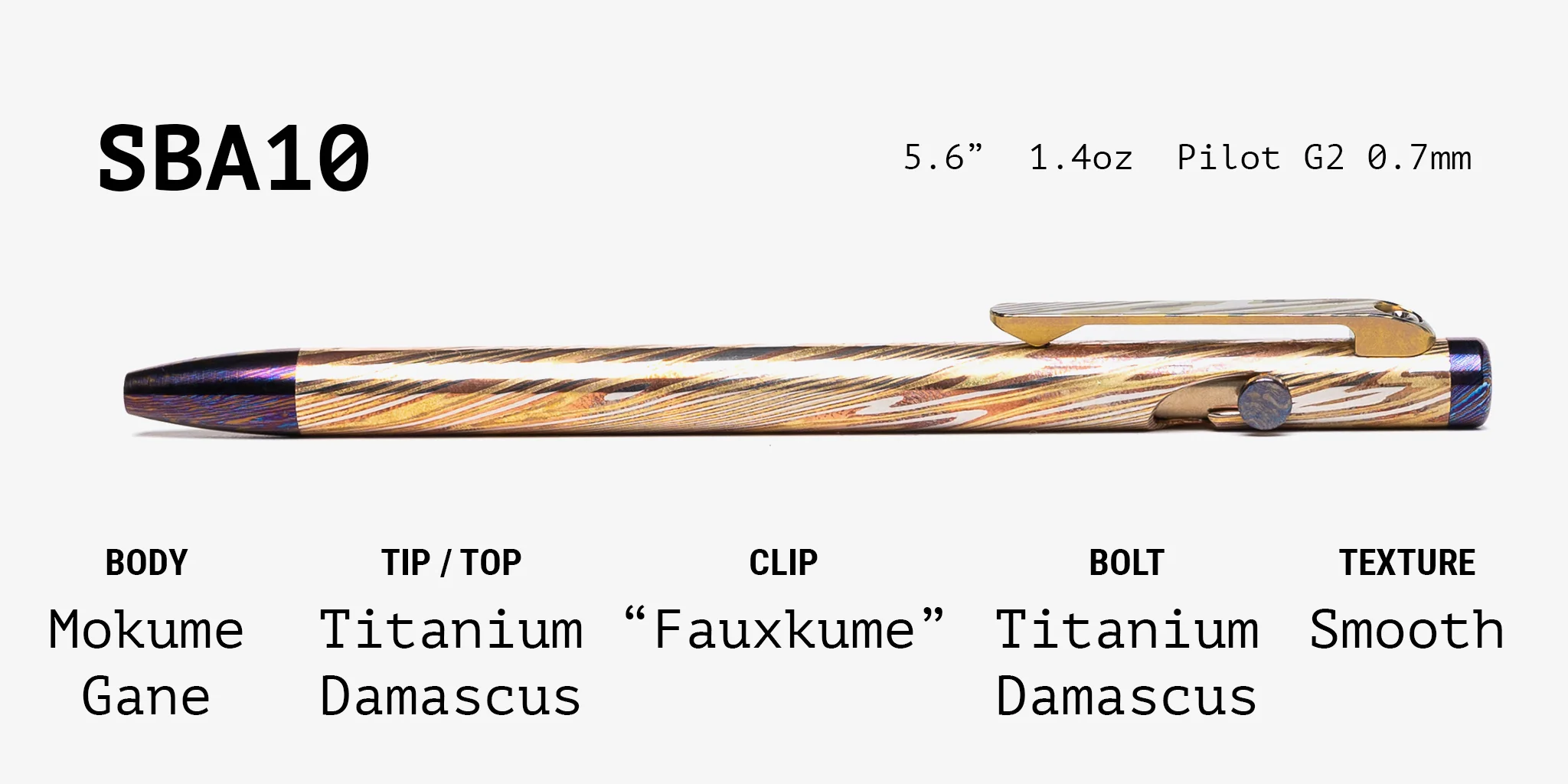 Full Mokume Gane Slim Bolt Action Pen - Image 10