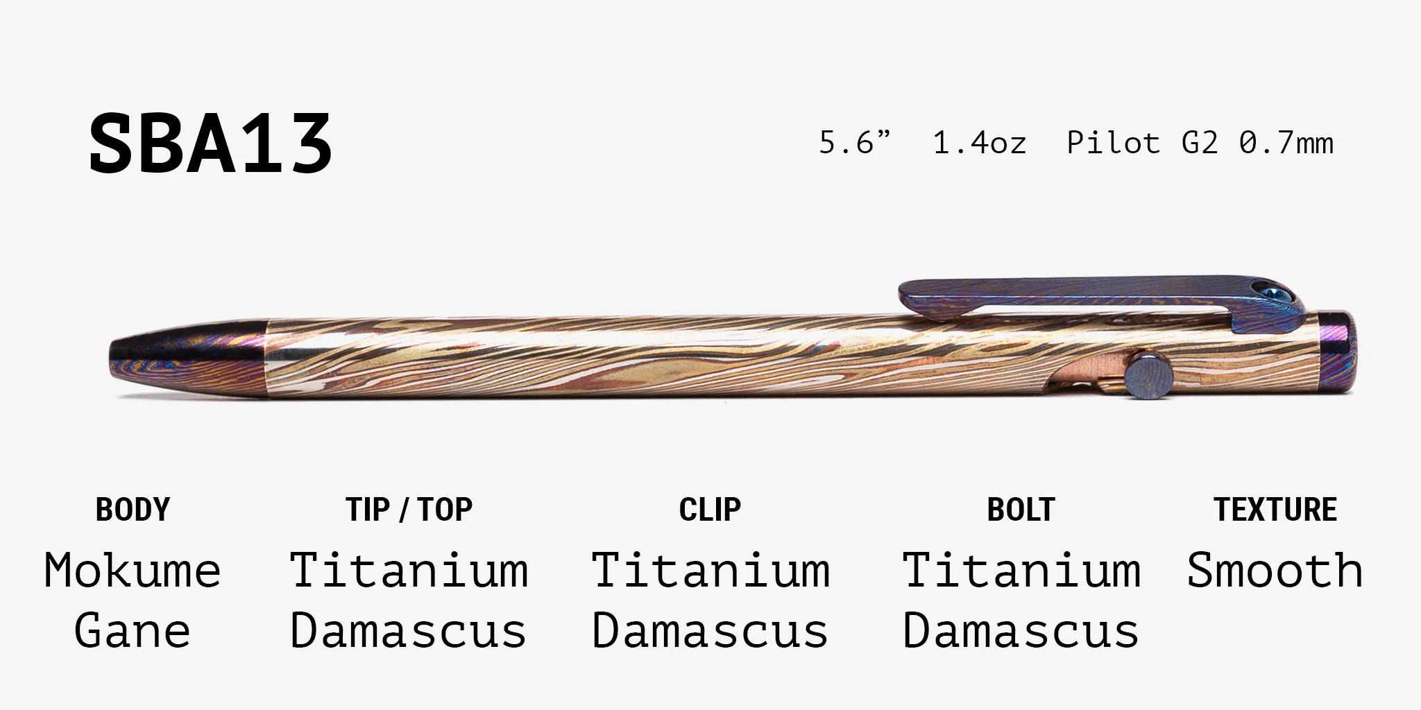 Full Mokume Gane Slim Bolt Action Pen - Image 13