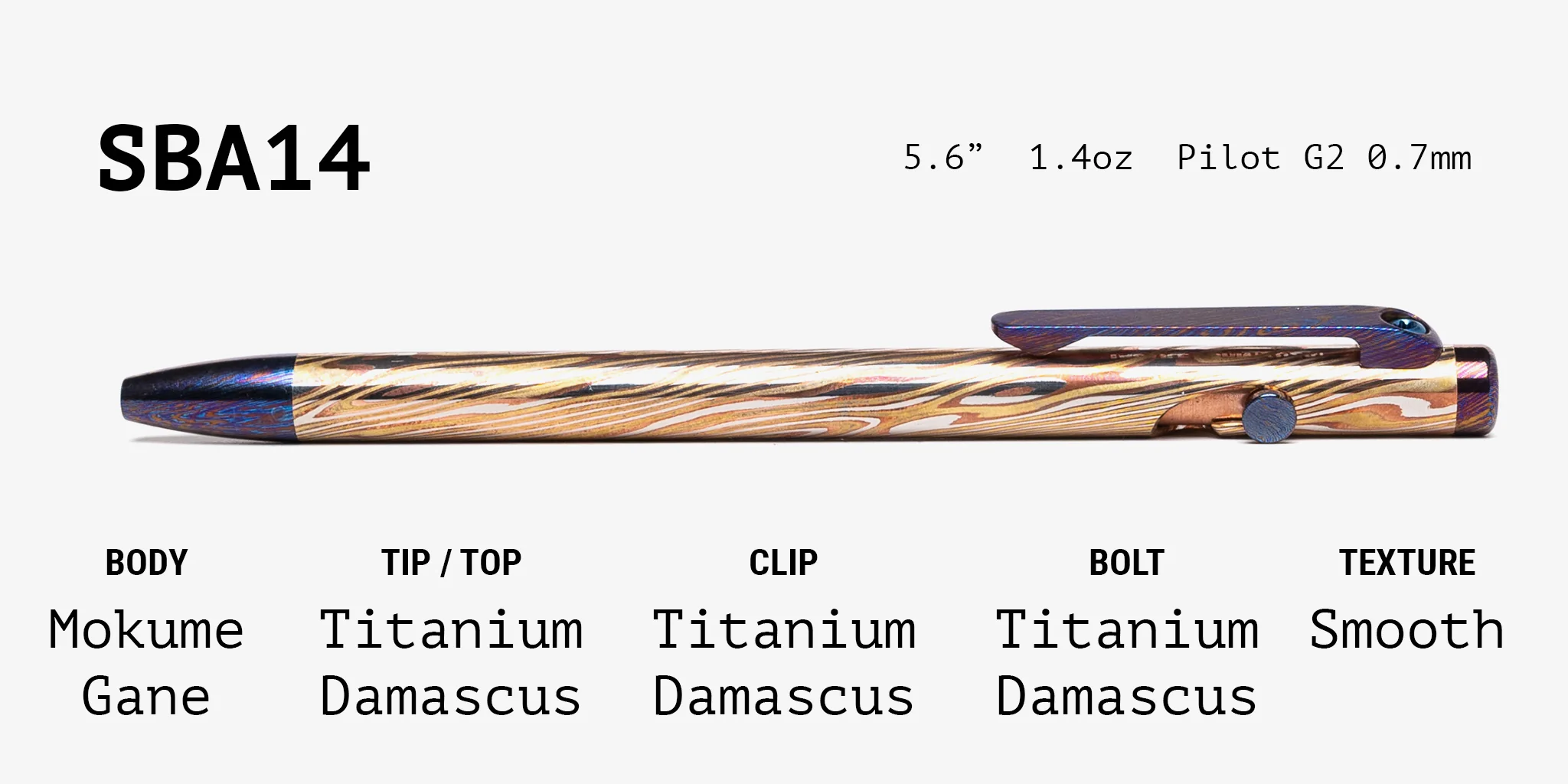 Full Mokume Gane Slim Bolt Action Pen - Image 14