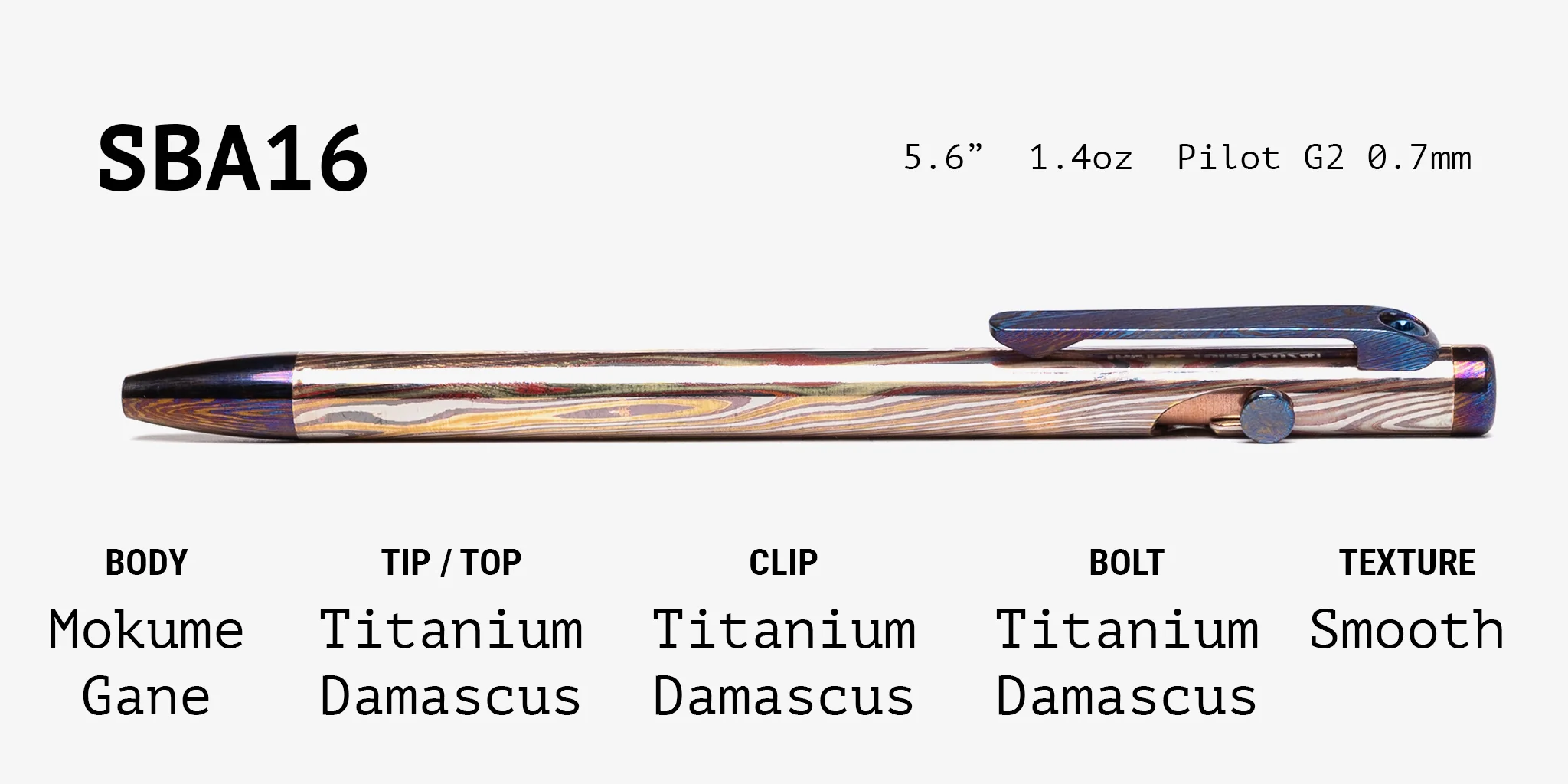 Full Mokume Gane Slim Bolt Action Pen - Image 16