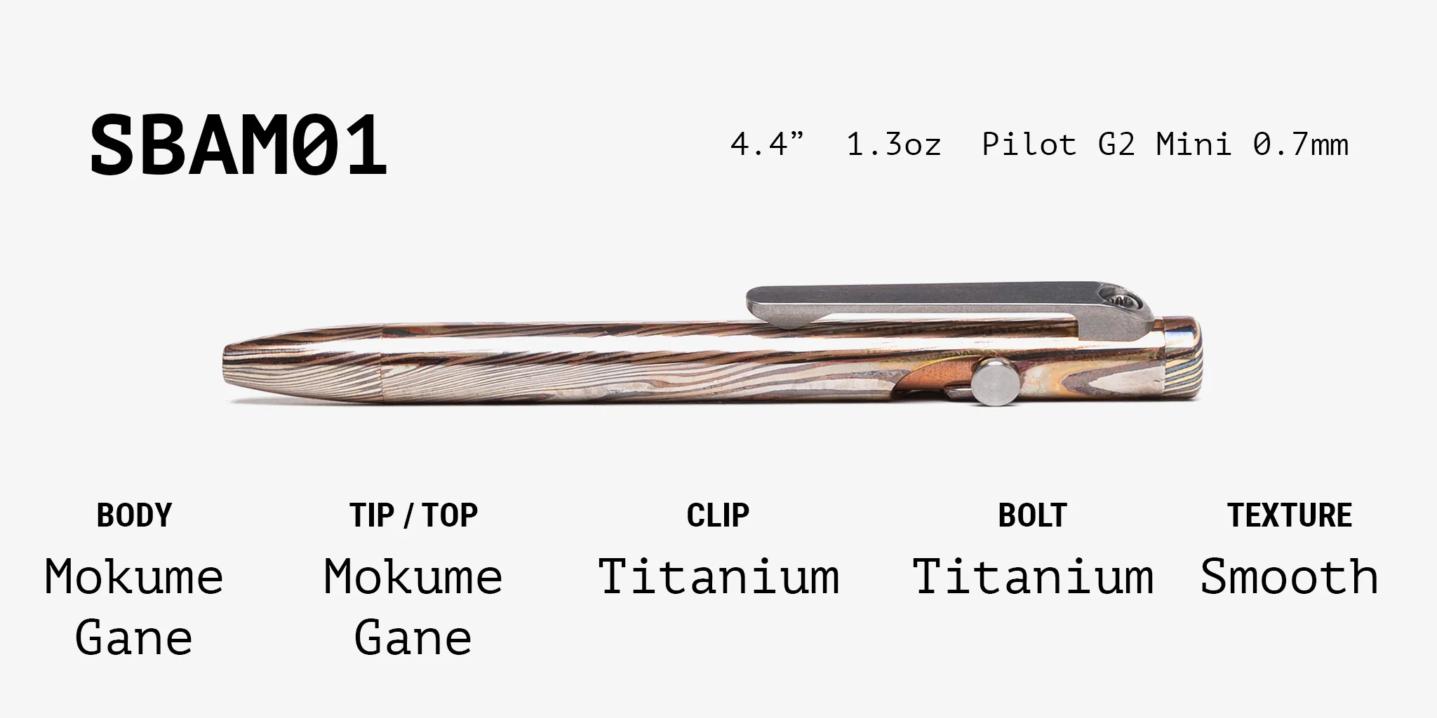 Full Mokume Gane Slim Bolt Action Pen - Image 26