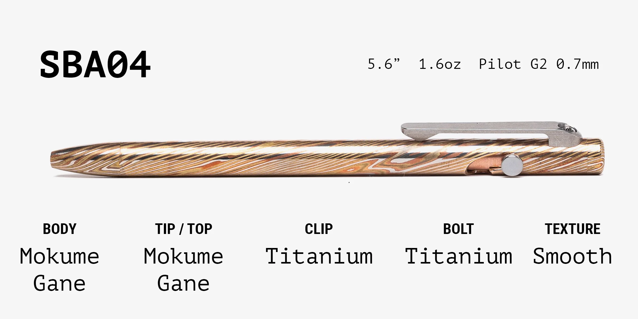 Full Mokume Gane Slim Bolt Action Pen - Image 4