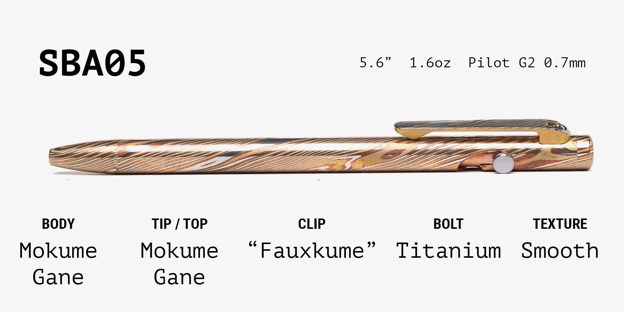 Full Mokume Gane Slim Bolt Action Pen - Image 5