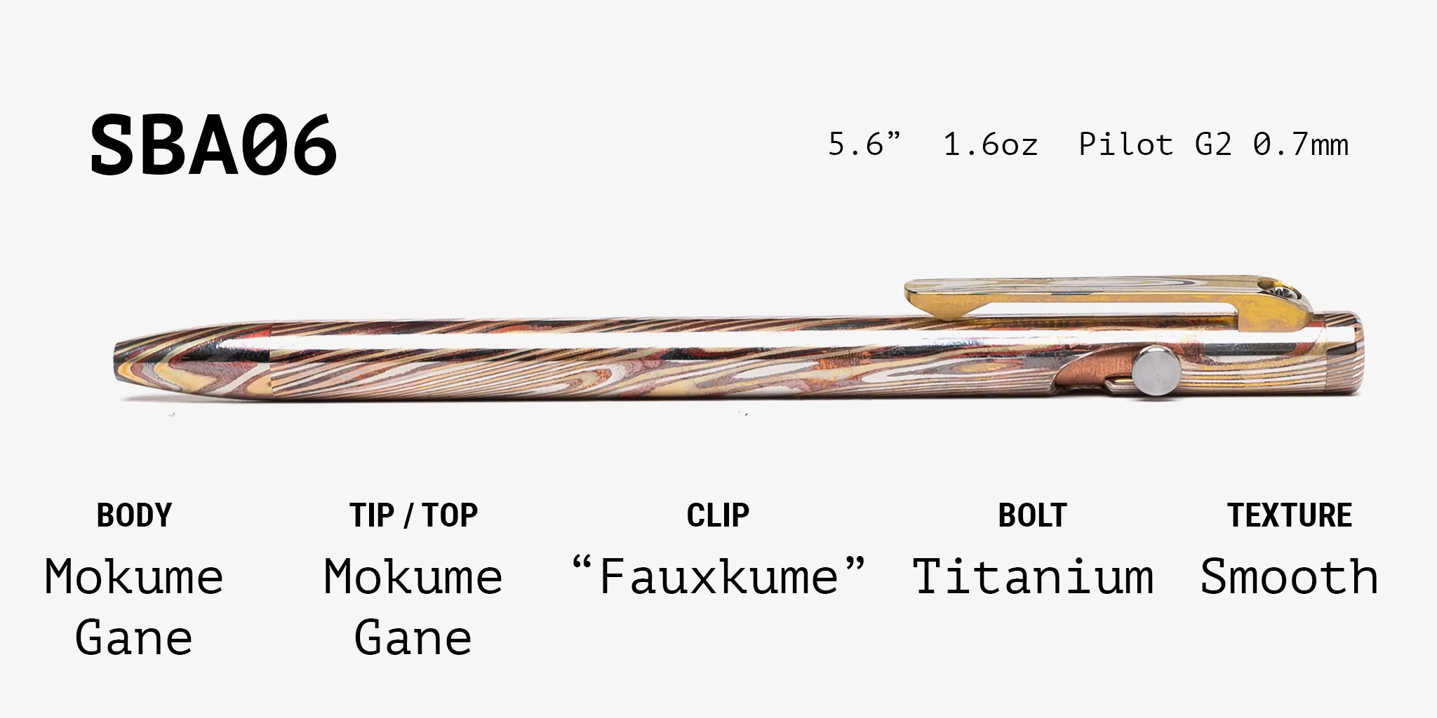 Full Mokume Gane Slim Bolt Action Pen - Image 6