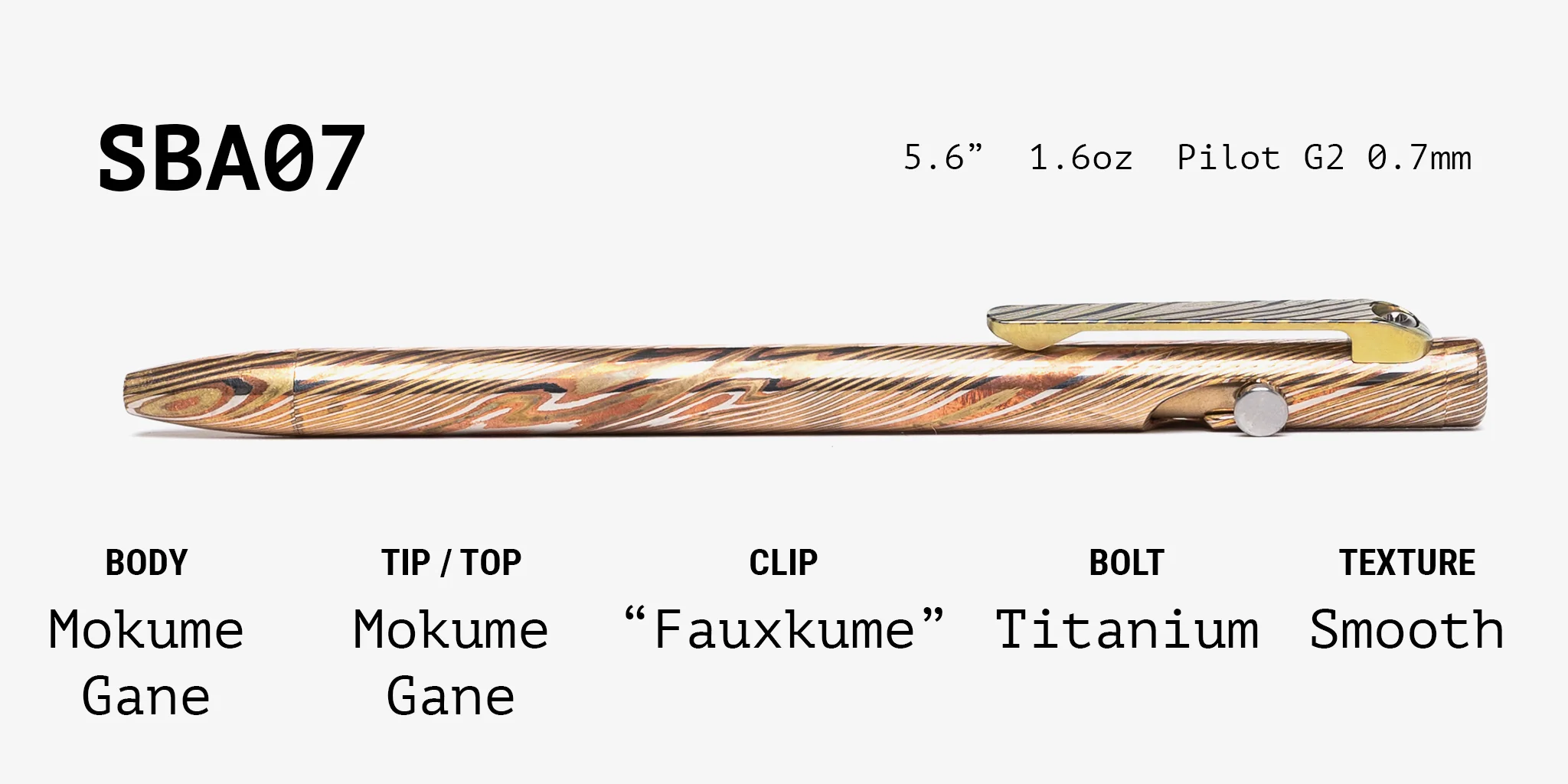 Full Mokume Gane Slim Bolt Action Pen - Image 7