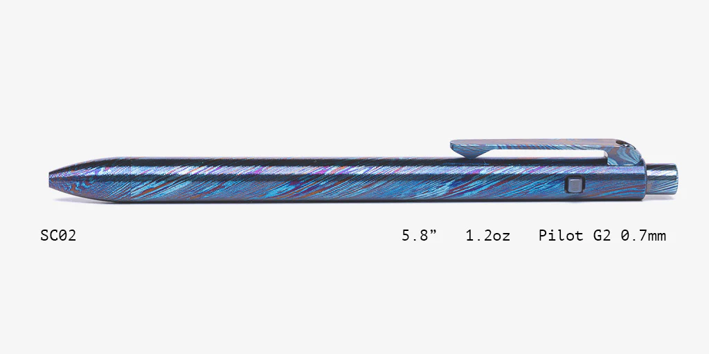 Full Titanium Damascus Side Click Pens - Image 2