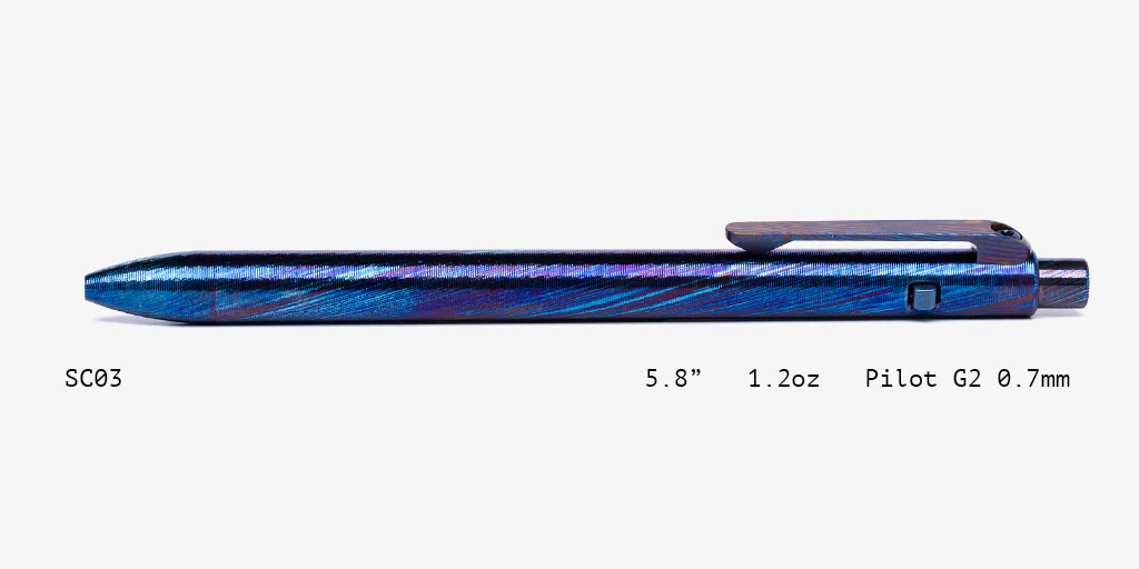 Full Titanium Damascus Side Click Pens - Image 3