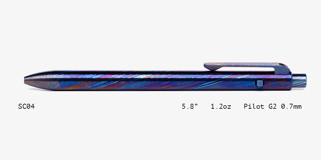 Full Titanium Damascus Side Click Pens - Image 4