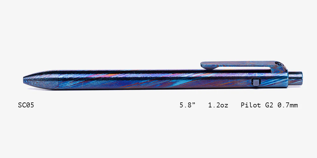Full Titanium Damascus Side Click Pens - Image 5