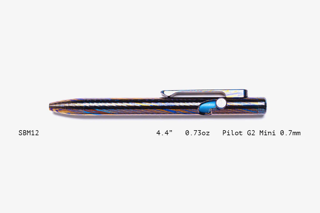 Full Titanium Damascus Slim Bolt Action Pens [Mini] - Image 12