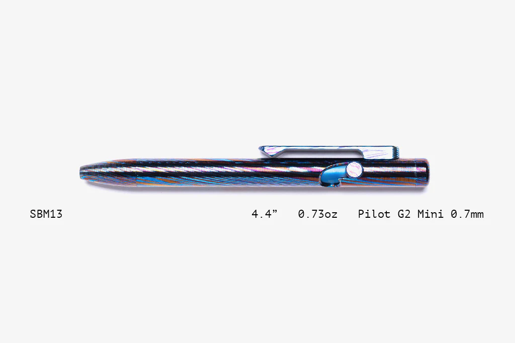 Full Titanium Damascus Slim Bolt Action Pens [Mini] - Image 13