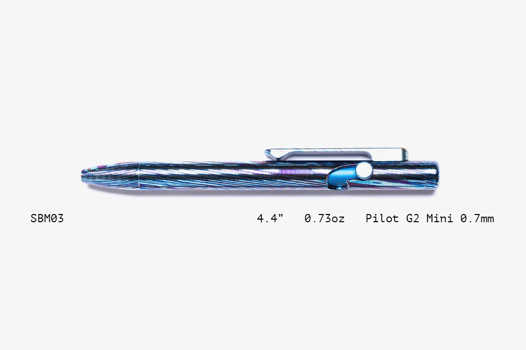 Full Titanium Damascus Slim Bolt Action Pens [Mini] - Image 3