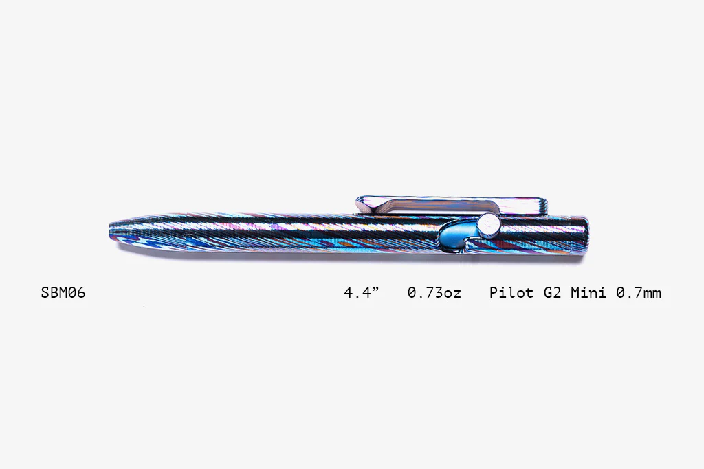 Full Titanium Damascus Slim Bolt Action Pens [Mini] - Image 6