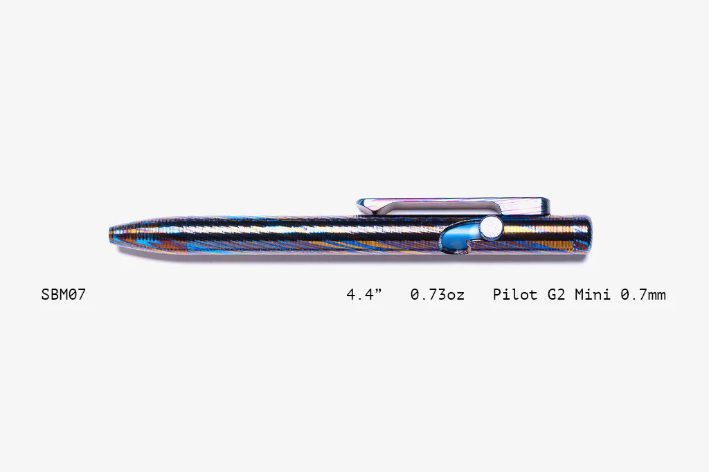 Full Titanium Damascus Slim Bolt Action Pens [Mini] - Image 7