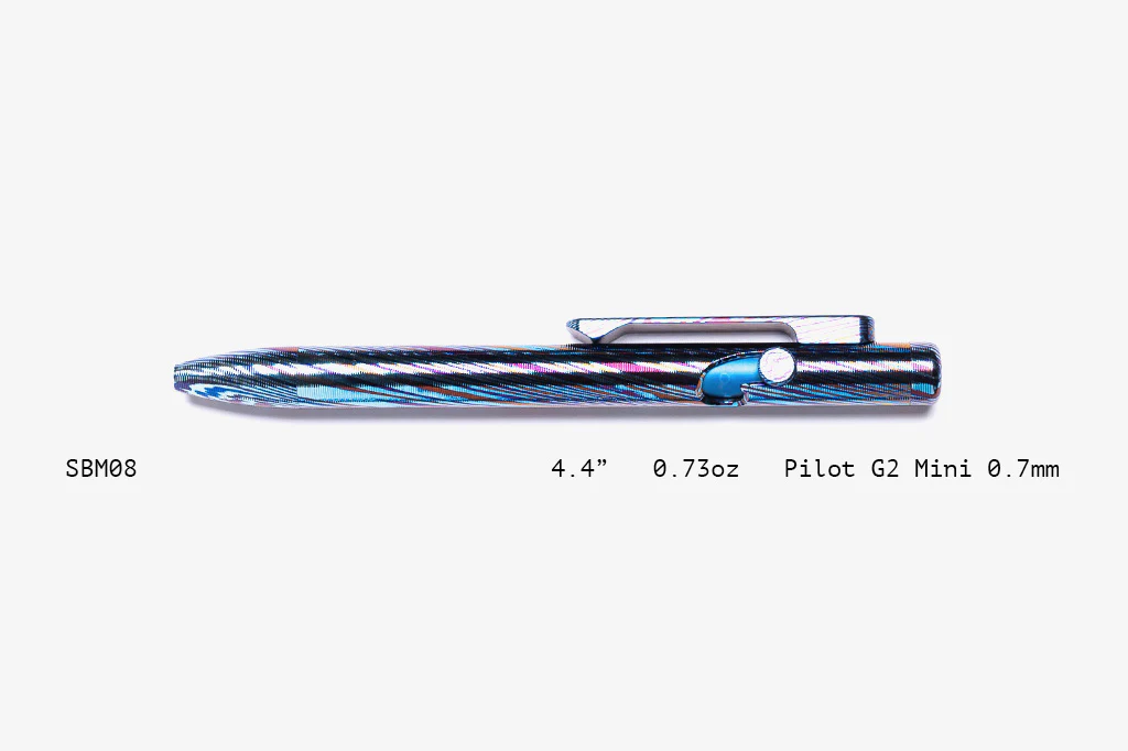 Full Titanium Damascus Slim Bolt Action Pens [Mini] - Image 8
