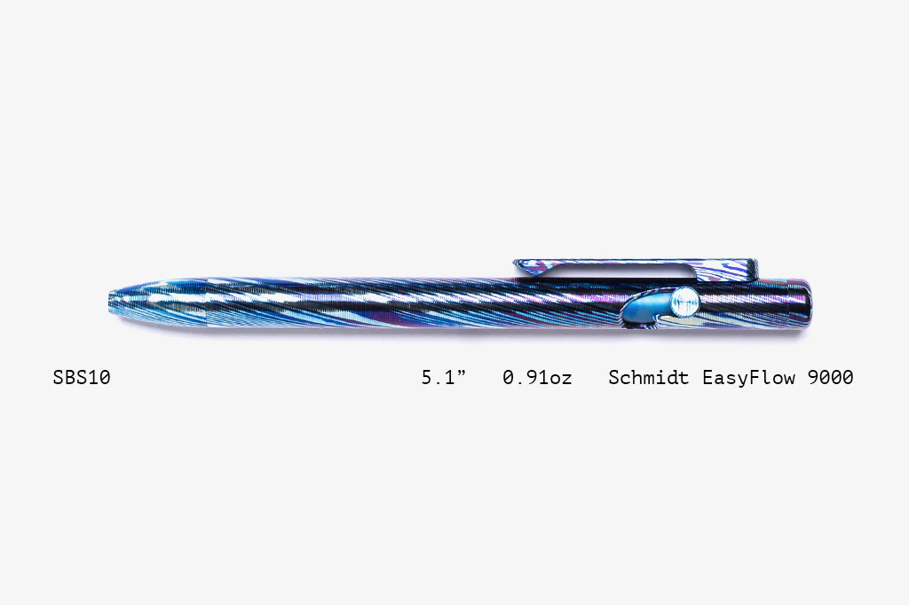 Full Titanium Damascus Slim Bolt Action Pens [Short] - Image 10