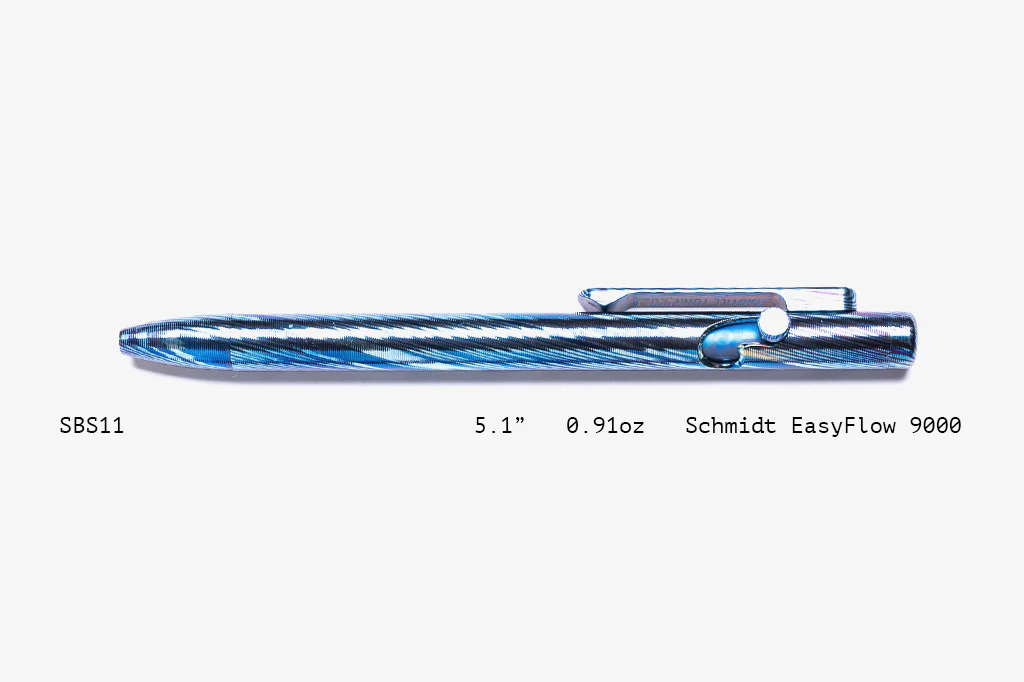 Full Titanium Damascus Slim Bolt Action Pens [Short] - Image 11