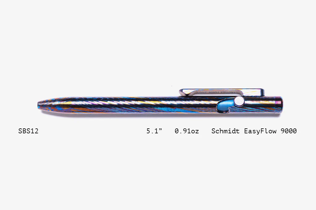Full Titanium Damascus Slim Bolt Action Pens [Short] - Image 12