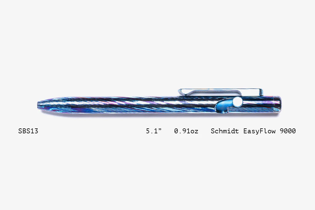 Full Titanium Damascus Slim Bolt Action Pens [Short] - Image 13
