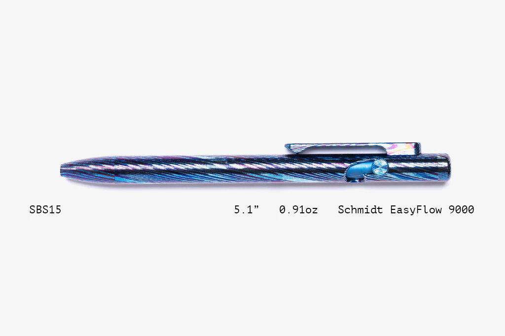Full Titanium Damascus Slim Bolt Action Pens [Short] - Image 15
