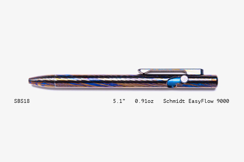 Full Titanium Damascus Slim Bolt Action Pens [Short] - Image 18