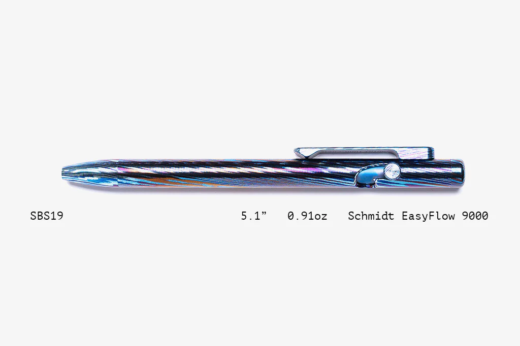 Full Titanium Damascus Slim Bolt Action Pens [Short] - Image 19
