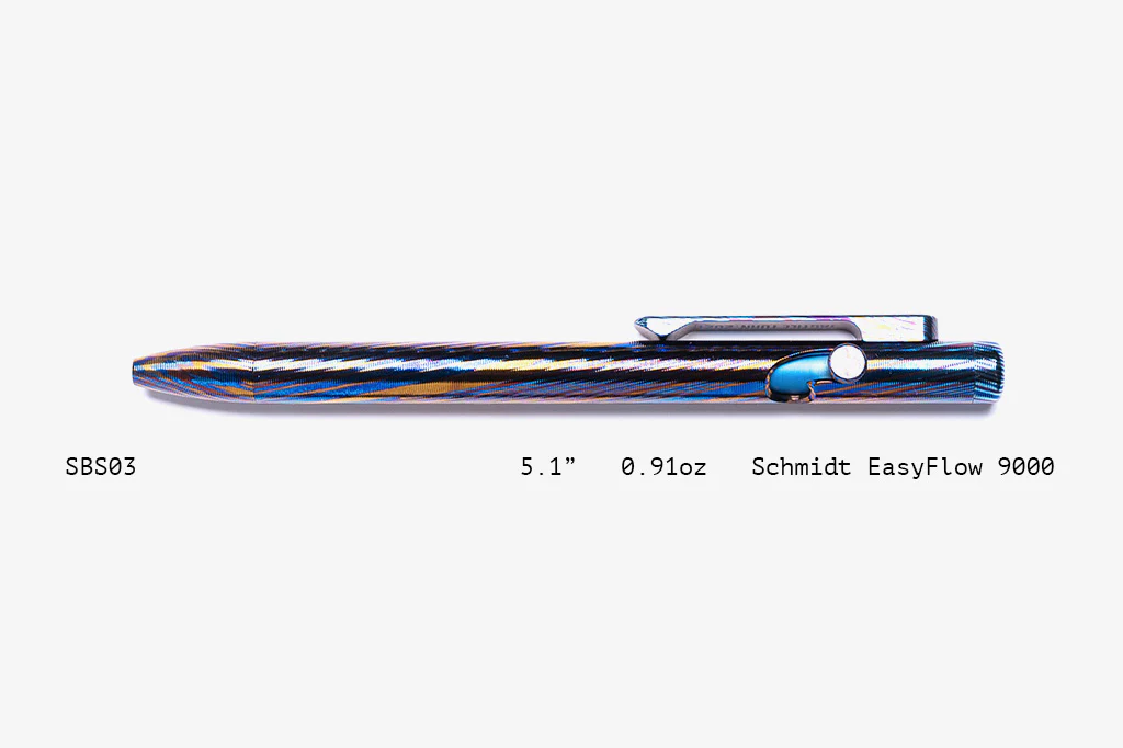 Full Titanium Damascus Slim Bolt Action Pens [Short] - Image 3