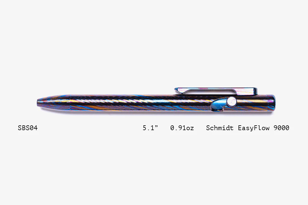 Full Titanium Damascus Slim Bolt Action Pens [Short] - Image 4