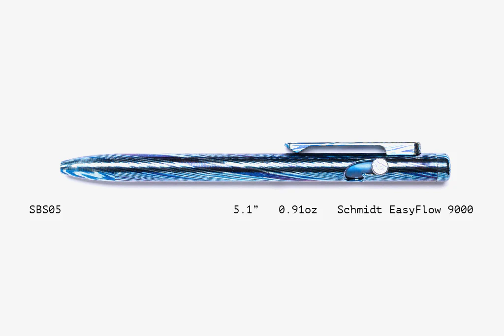 Full Titanium Damascus Slim Bolt Action Pens [Short] - Image 5