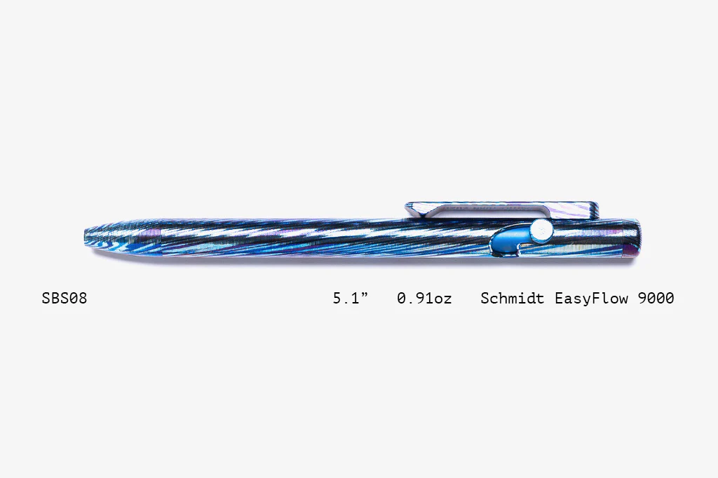 Full Titanium Damascus Slim Bolt Action Pens [Short] - Image 8