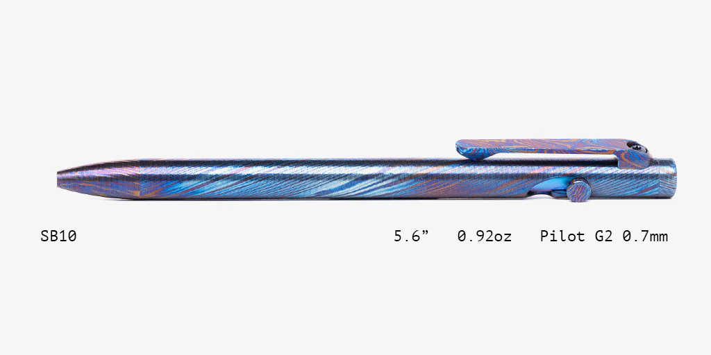 Full Titanium Damascus Slim Bolt Action Pens [Standard] - Image 10