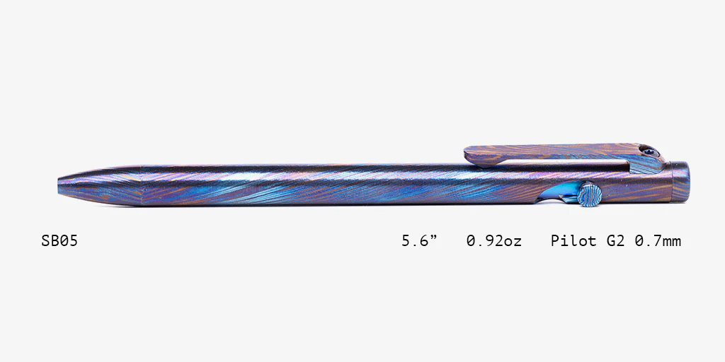 Full Titanium Damascus Slim Bolt Action Pens [Standard] - Image 5