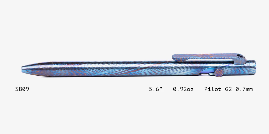 Full Titanium Damascus Slim Bolt Action Pens [Standard] - Image 9