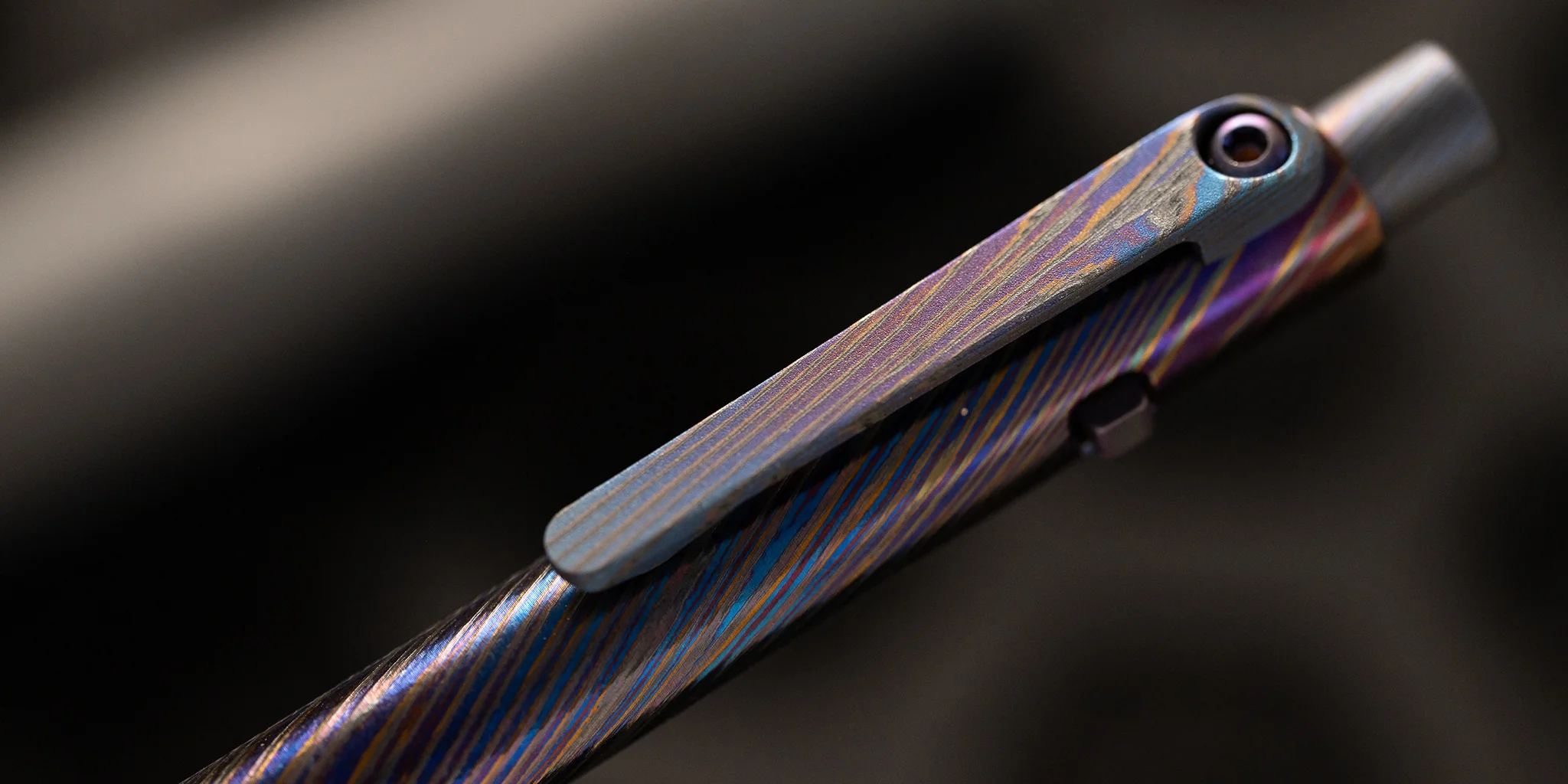 Full Zirconium Damascus Side Click Pen - Image 2