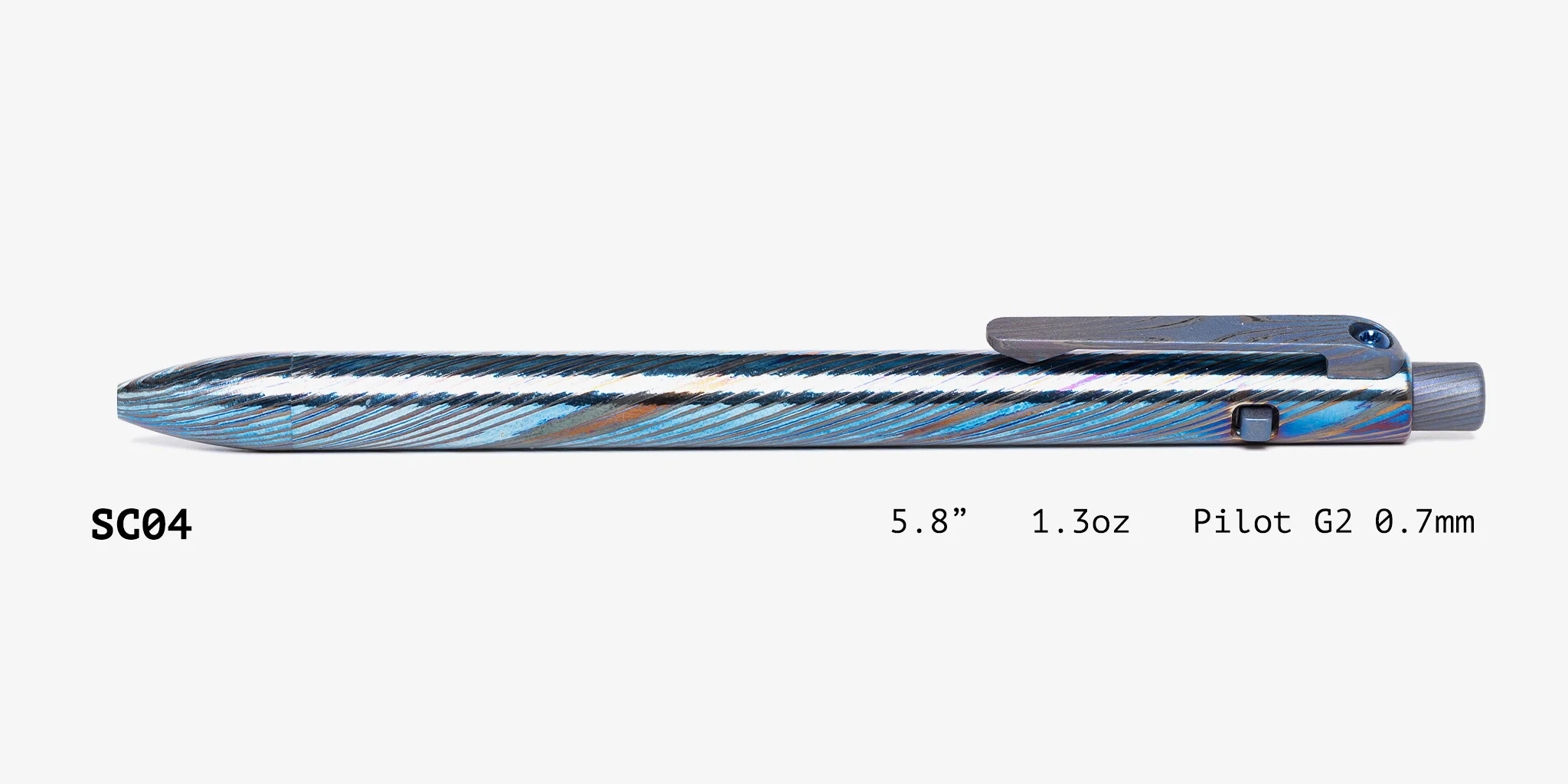 Full Zirconium Damascus Side Click Pen - Image 5
