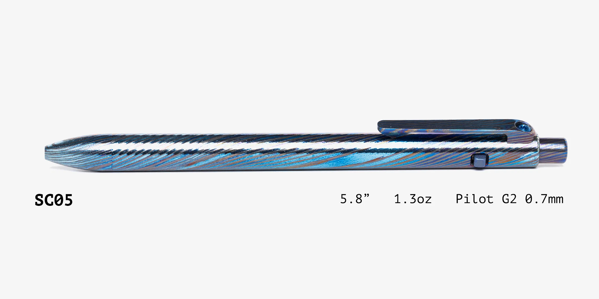 Full Zirconium Damascus Side Click Pen - Image 6