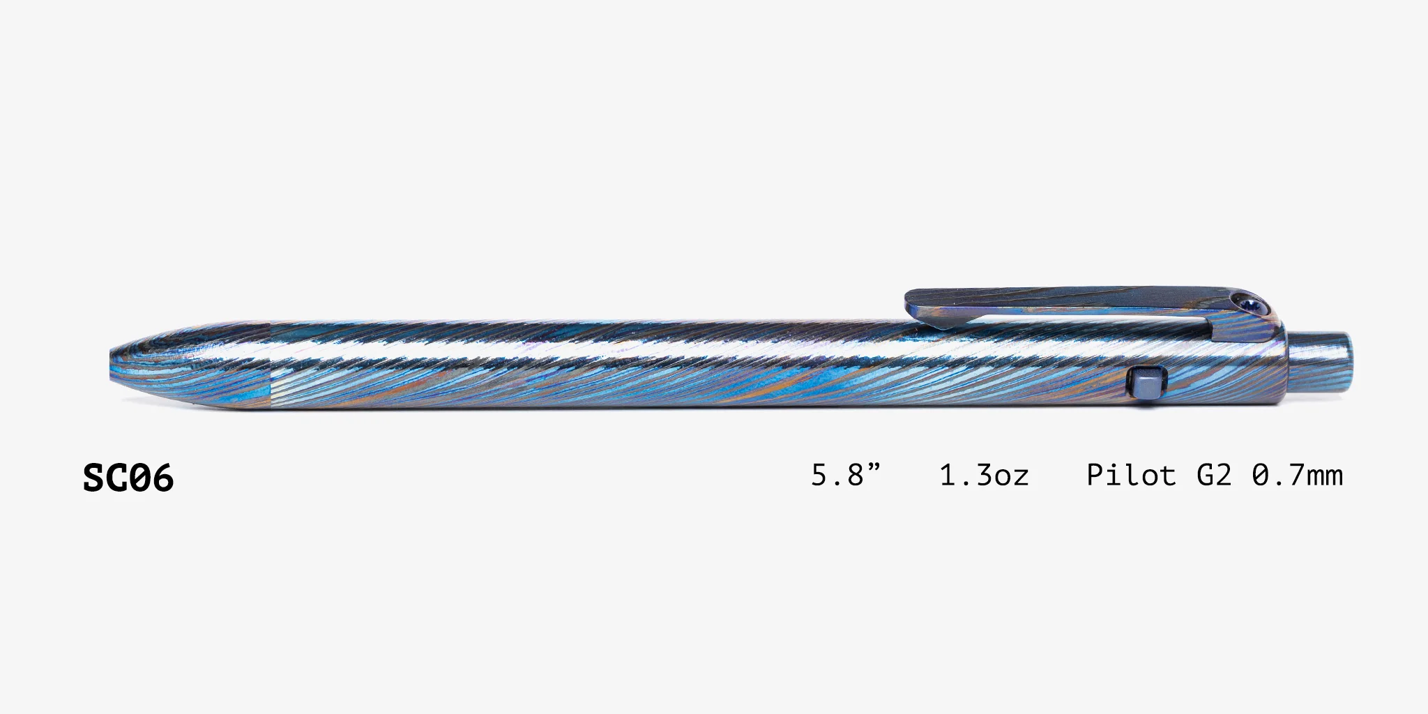 Full Zirconium Damascus Side Click Pen - Image 7