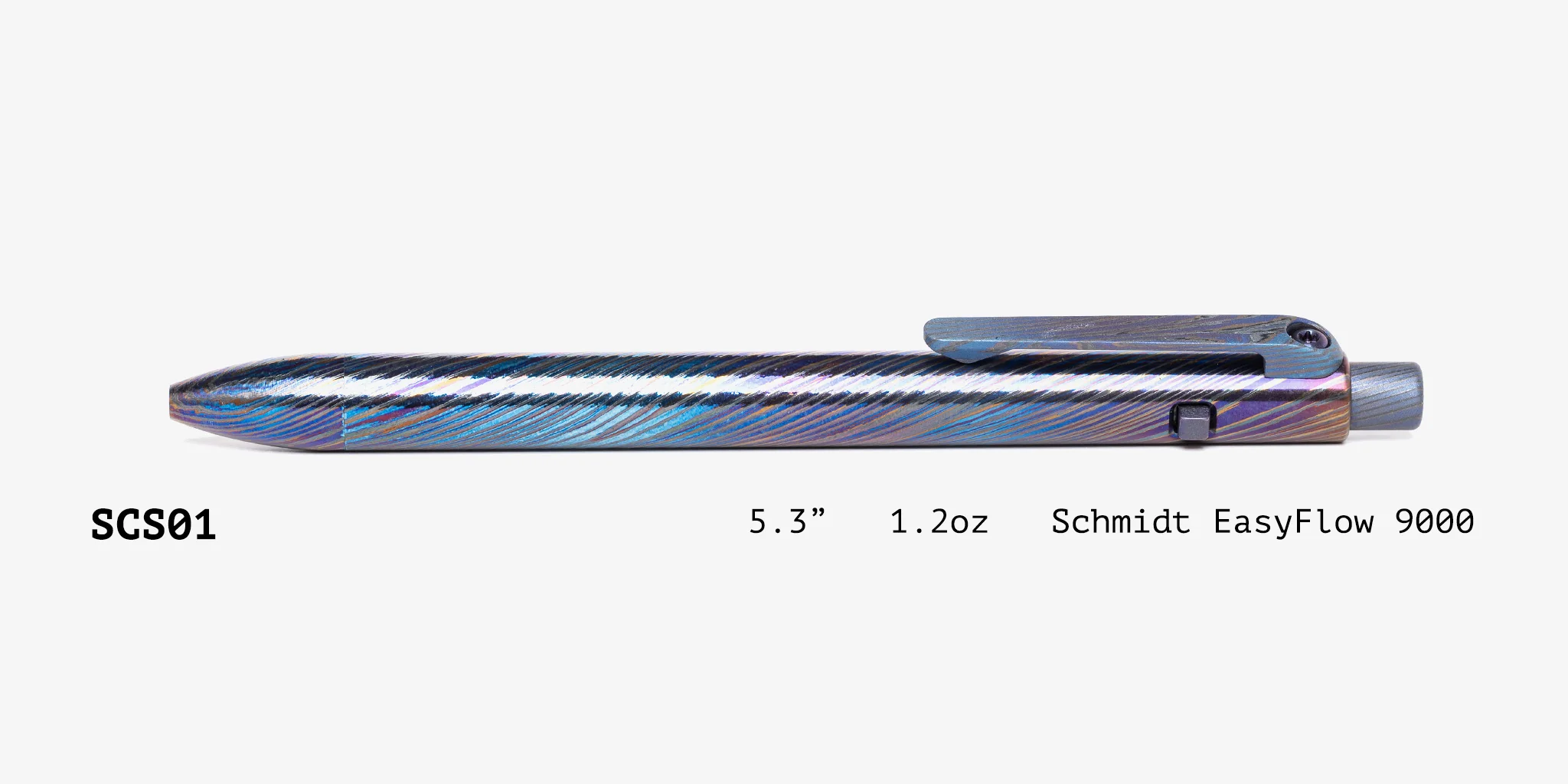 Full Zirconium Damascus Side Click Pen - Image 8