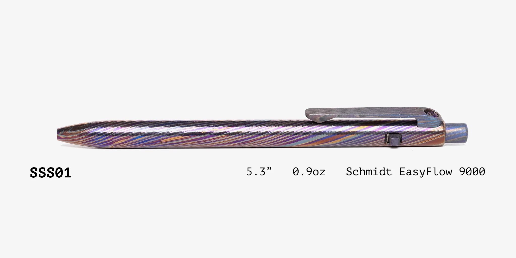 Full Zirconium Damascus Slim Side Click Pen - Image 3