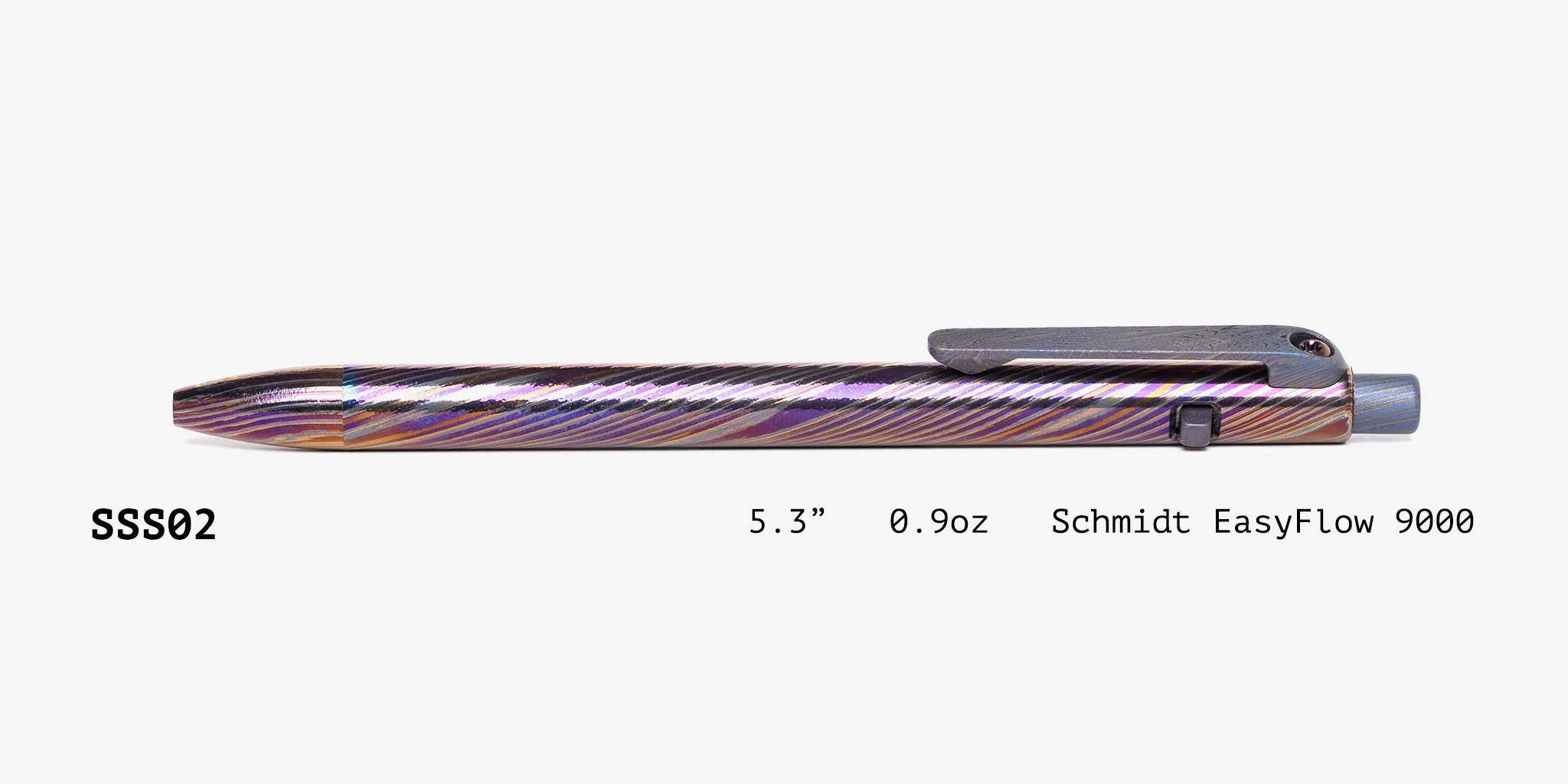 Full Zirconium Damascus Slim Side Click Pen - Image 4