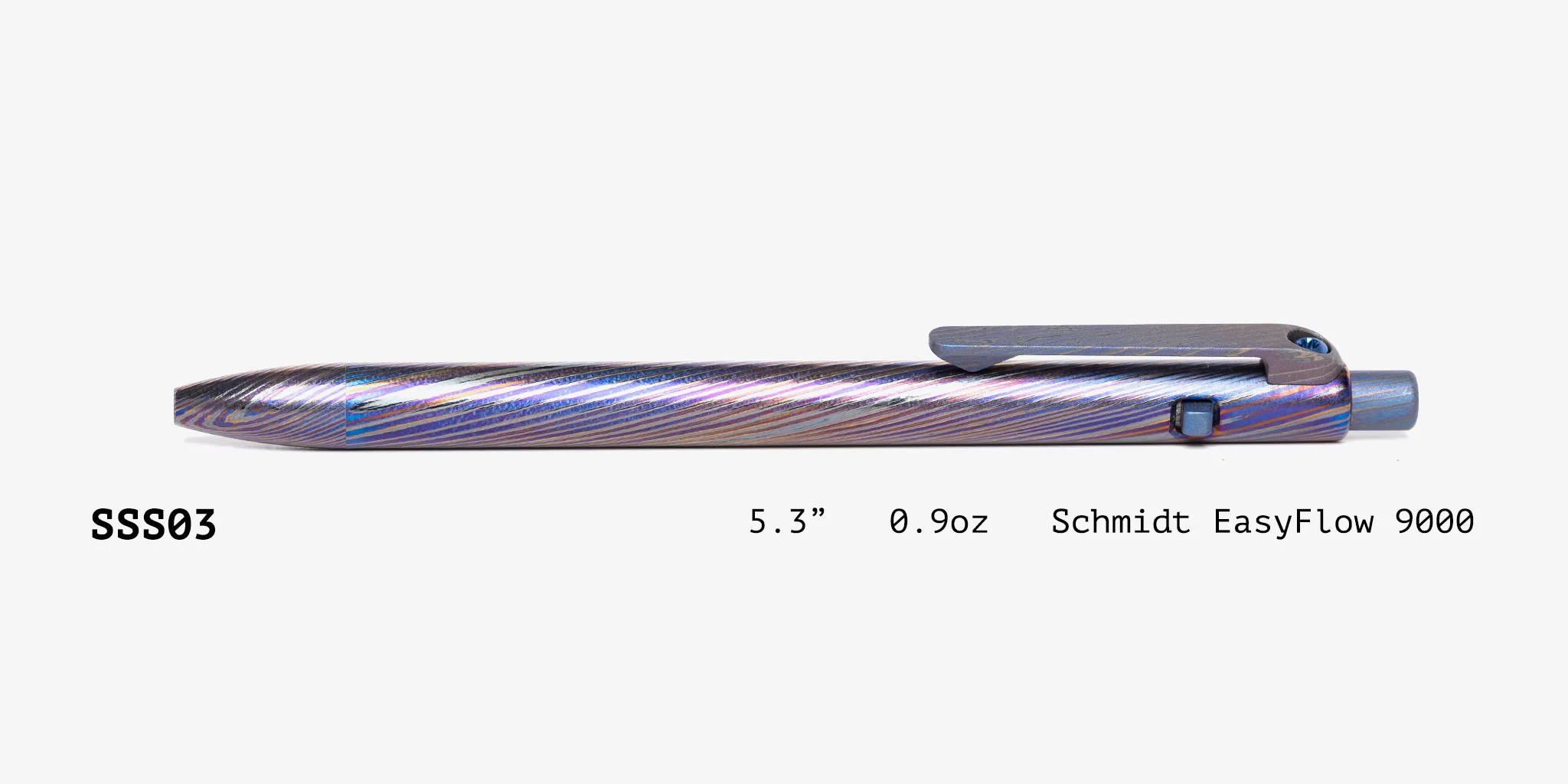 Full Zirconium Damascus Slim Side Click Pen - Image 5
