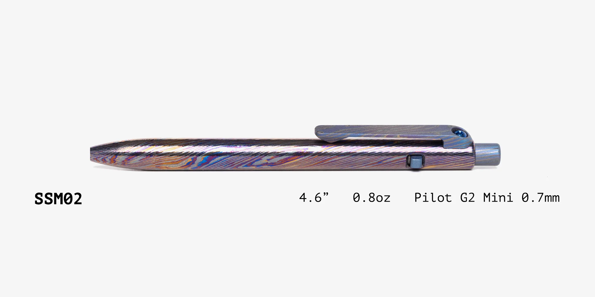 Full Zirconium Damascus Slim Side Click Pen - Image 7
