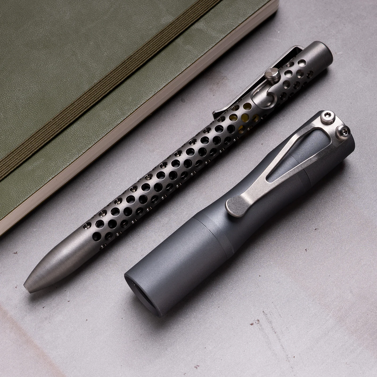 Skeletonized Titanium Bolt Action Pen - Image 5