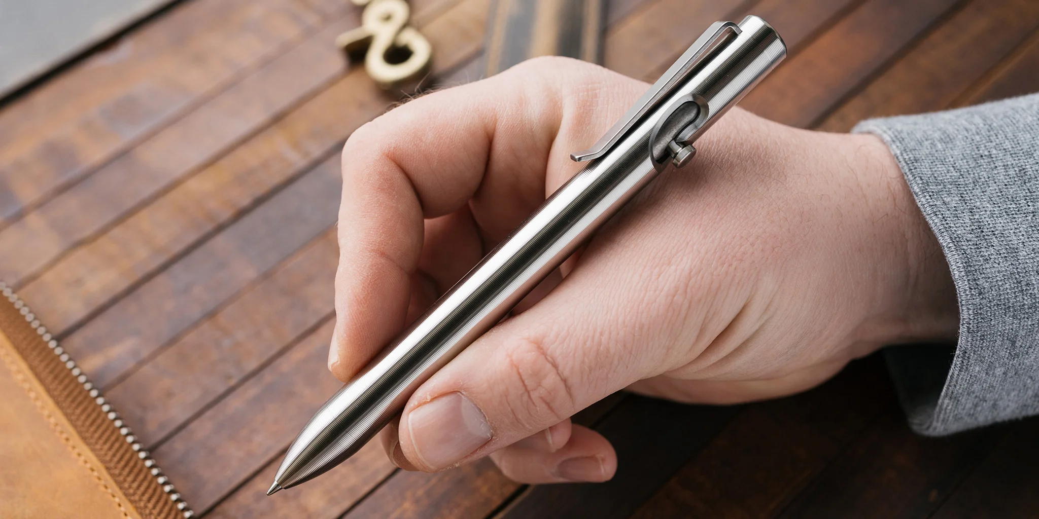 Thick Titanium Bolt Action Pen - Image 2