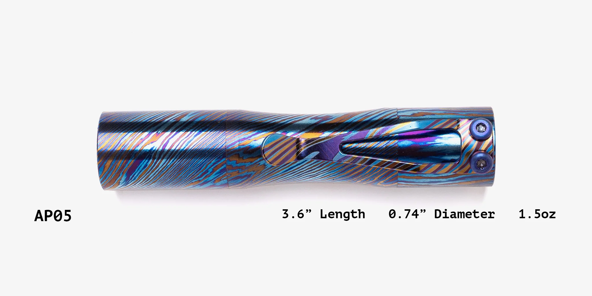 Titanium Damascus Apollo Flashlight - Image 5